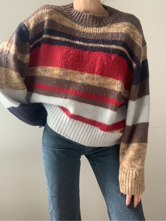 Sweaters - NO. 6 STORE Striped Mohair Blend Sweater